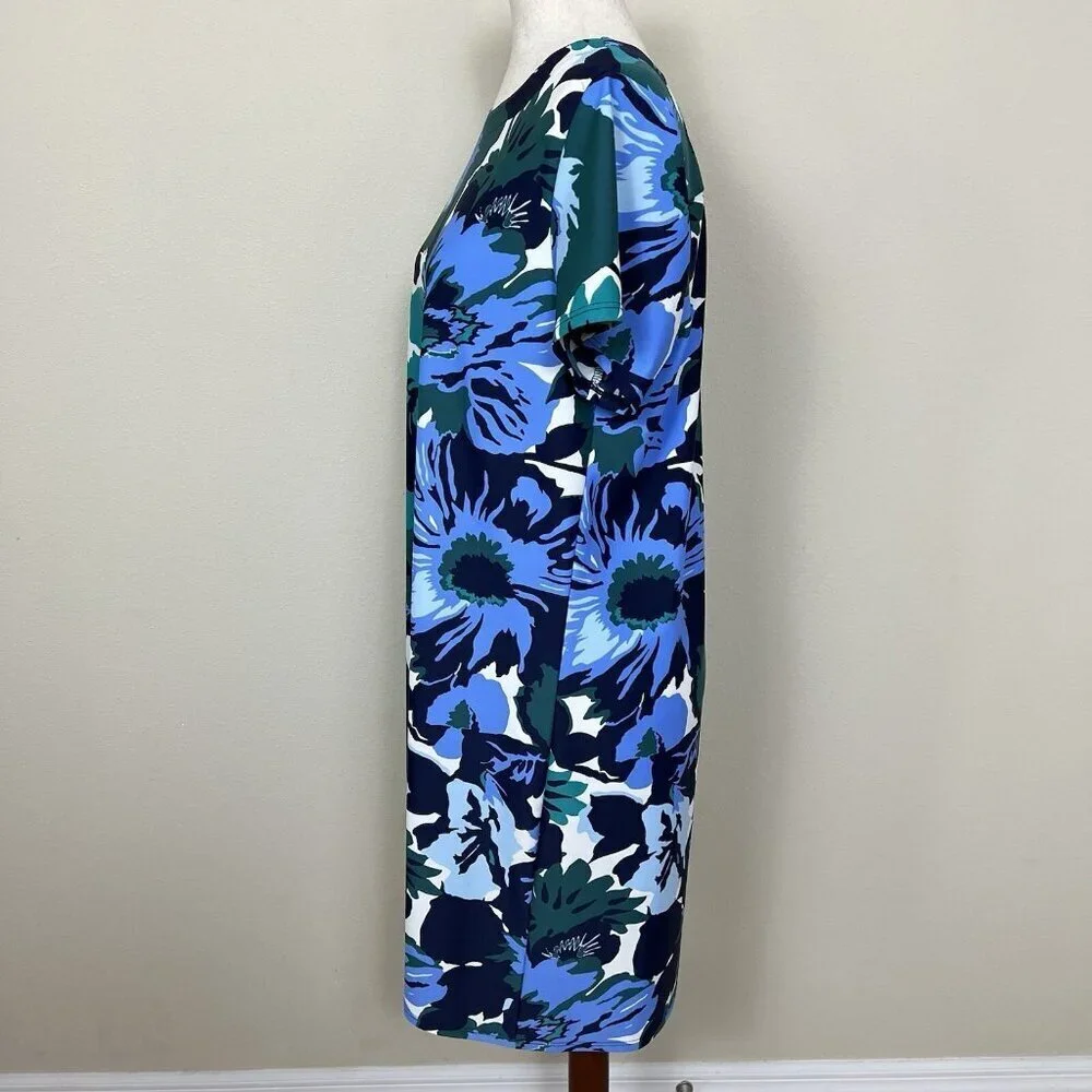 Jude Connally Ella Dress Size Large Jude Cloth Floral Nylon Stretch Short Sleeve - Picture 9 of 15